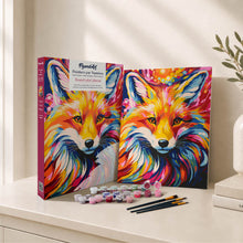 Cargar imagen en el visor de la galería, Kit Regalo Pintura por números - Zorro Abstracto Colorido