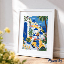 Cargar imagen en el visor de la galería, Kit Regalo Pintura por números - Escapada a Santorini