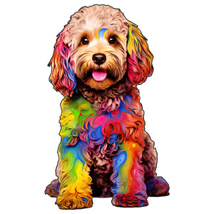 Puzzle de madera - Goldendoodle Colorido