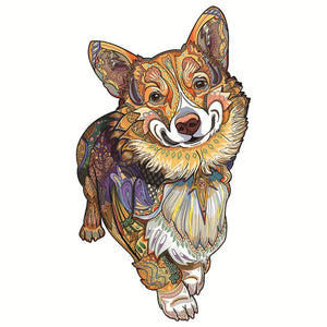 Puzzle de madera - Corgi Feliz