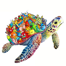 Cargar imagen en el visor de la galería, Puzzle de madera - Tortuga Doodle