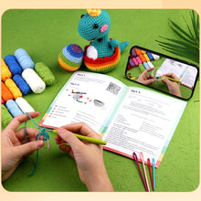 Cargar imagen en el visor de la galería, Kit Amigurumi - Rey Dino con Huevo Arcoíris