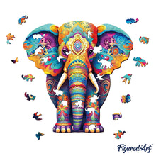 Cargar imagen en el visor de la galería, Puzzle de madera - Elefante majestuoso