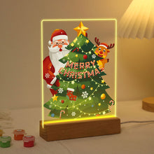 Cargar imagen en el visor de la galería, Pintar por números - Soporte de madera con Luz LED 15x20cm - Papá Noel 03