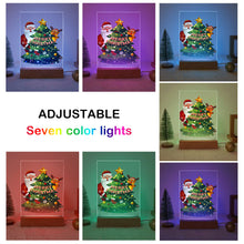 Cargar imagen en el visor de la galería, Pintar por números - Soporte de madera con Luz LED 15x20cm - Papá Noel 03