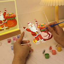 Cargar imagen en el visor de la galería, Pintar por números - Soporte de madera con Luz LED 15x20cm - Papá Noel 08