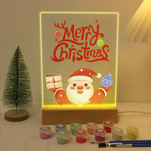 Cargar imagen en el visor de la galería, Pintar por números - Soporte de madera con Luz LED 15x20cm - Papá Noel 10