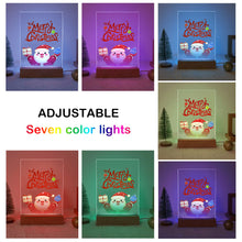 Cargar imagen en el visor de la galería, Pintar por números - Soporte de madera con Luz LED 15x20cm - Papá Noel 10