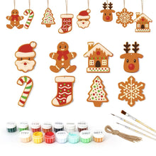 Cargar imagen en el visor de la galería, Decoraciones de Navidad Pintura por Números - Kit Galletas de Jengibre Navideñas