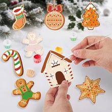 Cargar imagen en el visor de la galería, Decoraciones de Navidad Pintura por Números - Kit Bastón de Caramelo y Galletas de Jengibre