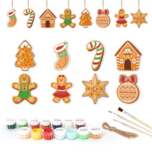 Cargar imagen en el visor de la galería, Decoraciones de Navidad Pintura por Números - Kit Bastón de Caramelo y Galletas de Jengibre
