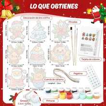 Cargar imagen en el visor de la galería, Decoraciones de Navidad Pintura por Números - Kit Desfile de Galletas de Papá Noel
