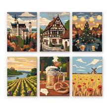 Cargar imagen en el visor de la galería, Mini Pintar por números 15x20cm (6 piezas) - Hola Alemania Figured'Art