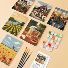 Cargar imagen en el visor de la galería, Mini Pintar por números 15x20cm (6 piezas) - Hola Alemania