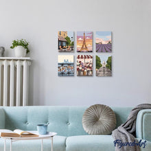 Cargar imagen en el visor de la galería, Mini Pintar por números 15x20cm (6 piezas) - Francia Romántica