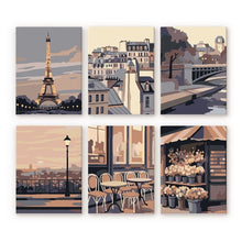 Cargar imagen en el visor de la galería, Mini Pintar por números 15x20cm (6 piezas) - Encanto de París Figured'Art