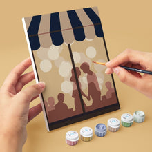 Cargar imagen en el visor de la galería, Mini Pintar por números 15x20cm (6 piezas) - Romance en el Café
