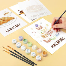 Cargar imagen en el visor de la galería, Mini Pintar por números 15x20cm (6 piezas) - Pasteles Franceses