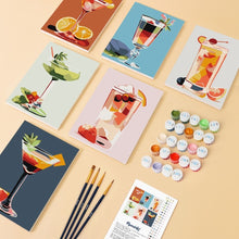 Cargar imagen en el visor de la galería, Mini Pintar por números 15x20cm (6 piezas) - Cócteles Vibrantes