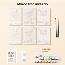 Cargar imagen en el visor de la galería, Mini Pintar por números 15x20cm (6 piezas) - Bebidas Botánicas