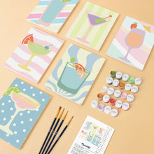 Cargar imagen en el visor de la galería, Mini Pintar por números 15x20cm (6 piezas) - Cócteles Pop Art