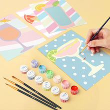 Cargar imagen en el visor de la galería, Mini Pintar por números 15x20cm (6 piezas) - Cócteles Pop Art