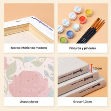 Cargar imagen en el visor de la galería, Mini Pintar por números 15x20cm (6 piezas) - Flores de Alegría