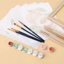 Cargar imagen en el visor de la galería, Mini Pintar por números 15x20cm (6 piezas) - Frutas del Jardín