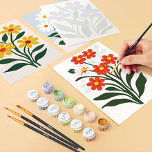 Cargar imagen en el visor de la galería, Mini Pintar por números 15x20cm (6 piezas) - Flores Modernas
