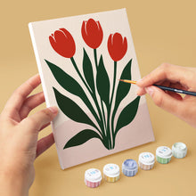 Cargar imagen en el visor de la galería, Mini Pintar por números 15x20cm (6 piezas) - Flores Modernas