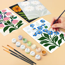 Cargar imagen en el visor de la galería, Mini Pintar por números 15x20cm (6 piezas) - Flores Gráficas