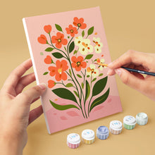 Cargar imagen en el visor de la galería, Mini Pintar por números 15x20cm (6 piezas) - Flores Pastel