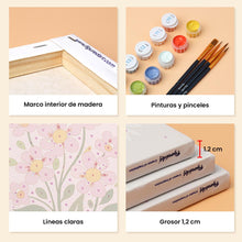 Cargar imagen en el visor de la galería, Mini Pintar por números 15x20cm (6 piezas) - Flores Primaverales