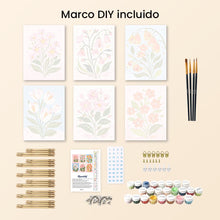 Cargar imagen en el visor de la galería, Mini Pintar por números 15x20cm (6 piezas) - Flores Primaverales