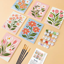 Cargar imagen en el visor de la galería, Mini Pintar por números 15x20cm (6 piezas) - Flores Campestres