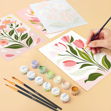 Cargar imagen en el visor de la galería, Mini Pintar por números 15x20cm (6 piezas) - Flores Campestres