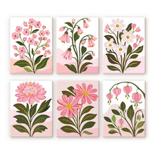 Cargar imagen en el visor de la galería, Mini Pintar por números 15x20cm (6 piezas) - Flores Rosas Figured'Art