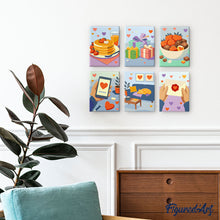 Cargar imagen en el visor de la galería, Mini Pintar por números 15x20cm (6 piezas) - Amor Cotidiano