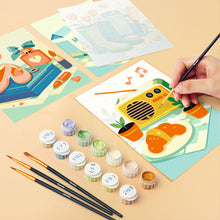 Cargar imagen en el visor de la galería, Mini Pintar por números 15x20cm (6 piezas) - Pequeñas Alegrías