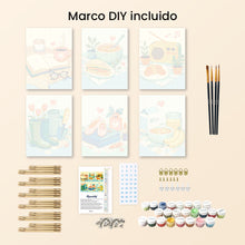 Cargar imagen en el visor de la galería, Mini Pintar por números 15x20cm (6 piezas) - Pequeñas Alegrías