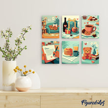 Cargar imagen en el visor de la galería, Mini Pintar por números 15x20cm (6 piezas) - Amor acogedor