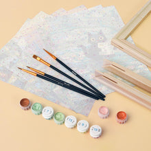 Cargar imagen en el visor de la galería, Mini Pintar por números 15x20cm (6 piezas) - Gato Estilo Claude Monet