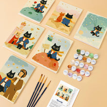 Cargar imagen en el visor de la galería, Mini Pintar por números 15x20cm (6 piezas) - El Gatito