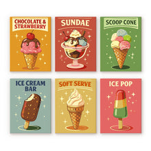 Cargar imagen en el visor de la galería, Mini Pintar por números 15x20cm (6 piezas) - Helados Vintage Figured'Art