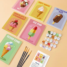Cargar imagen en el visor de la galería, Mini Pintar por números 15x20cm (6 piezas) - Helados Retro