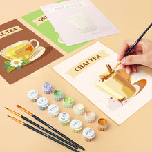 Cargar imagen en el visor de la galería, Mini Pintar por números 15x20cm (6 piezas) - Tés del Mundo