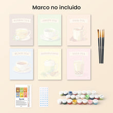 Cargar imagen en el visor de la galería, Mini Pintar por números 15x20cm (6 piezas) - Tés del Mundo