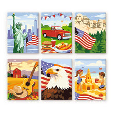 Cargar imagen en el visor de la galería, Mini Pintar por números 15x20cm (6 piezas) - Hola USA Figured'Art