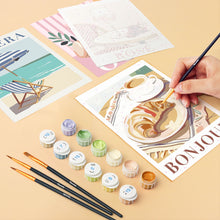 Cargar imagen en el visor de la galería, Mini Pintar por números 15x20cm (6 piezas) - Francia Chic