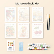 Cargar imagen en el visor de la galería, Mini Pintar por números 15x20cm (6 piezas) - Dolce Italia